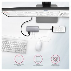 Axagon HMC-6M2 Superspeed USB-C Combo 6IN1 Hub - Ez&uuml;stfekete Iroda &eacute;s sz&aacute;m&iacute;t&aacute;stechnika - Notebook kieg&eacute;sz&iacute;tő - USB hub / eloszt&oacute; - 391757
