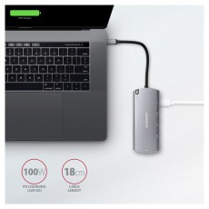 Axagon HMC-6M2 Superspeed USB-C Combo 6IN1 Hub - Ez&uuml;stfekete Iroda &eacute;s sz&aacute;m&iacute;t&aacute;stechnika - Notebook kieg&eacute;sz&iacute;tő - USB hub / eloszt&oacute; - 391757