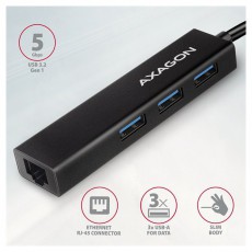 Axagon HMC-GL3A SuperSpeed USB3.2 Gen 1 C HUB + Gigabit LAN Iroda &eacute;s sz&aacute;m&iacute;t&aacute;stechnika - Notebook kieg&eacute;sz&iacute;tő - USB hub / eloszt&oacute; - 391751