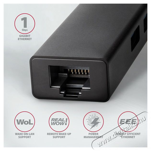 Axagon HMC-GL3A SuperSpeed USB3.2 Gen 1 C HUB + Gigabit LAN Iroda &eacute;s sz&aacute;m&iacute;t&aacute;stechnika - Notebook kieg&eacute;sz&iacute;tő - USB hub / eloszt&oacute; - 391751