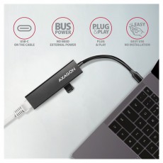 Axagon HMC-GL3A SuperSpeed USB3.2 Gen 1 C HUB + Gigabit LAN Iroda &eacute;s sz&aacute;m&iacute;t&aacute;stechnika - Notebook kieg&eacute;sz&iacute;tő - USB hub / eloszt&oacute; - 391751