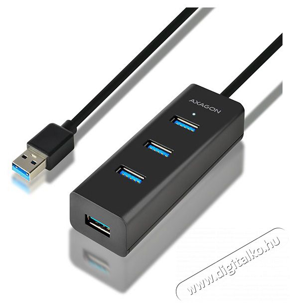 Axagon HUE-S2BL 4 portos USB3.0 gyorst&ouml;ltő hossz&uacute; k&aacute;beles HUB Iroda &eacute;s sz&aacute;m&iacute;t&aacute;stechnika - Notebook kieg&eacute;sz&iacute;tő - USB hub / eloszt&oacute; - 391672