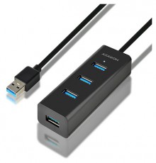 Axagon HUE-S2BL 4 portos USB3.0 gyorstöltő hosszú kábeles HUB Iroda és számítástechnika - Notebook kiegészítő - USB hub / elosztó - 391672