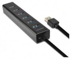 Axagon HUE-SA7BP 7 portos USB3.0 gyorst&ouml;ltő fekete Hub Iroda &eacute;s sz&aacute;m&iacute;t&aacute;stechnika - Notebook kieg&eacute;sz&iacute;tő - USB hub / eloszt&oacute; - 391675