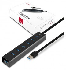Axagon HUE-SA7BP 7 portos USB3.0 gyorst&ouml;ltő fekete Hub Iroda &eacute;s sz&aacute;m&iacute;t&aacute;stechnika - Notebook kieg&eacute;sz&iacute;tő - USB hub / eloszt&oacute; - 391675