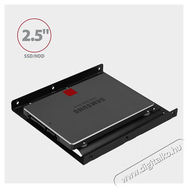 Axagon RHD-125B 3,5"-ről 2,5"-re fekete SSD / HDD be&eacute;p&iacute;tő keret Mem&oacute;ria k&aacute;rtya / Pendrive - Adapter - 391467