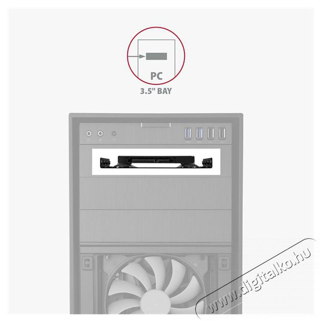 Axagon RHD-125B 3,5"-ről 2,5"-re fekete SSD / HDD be&eacute;p&iacute;tő keret Mem&oacute;ria k&aacute;rtya / Pendrive - Adapter - 391467
