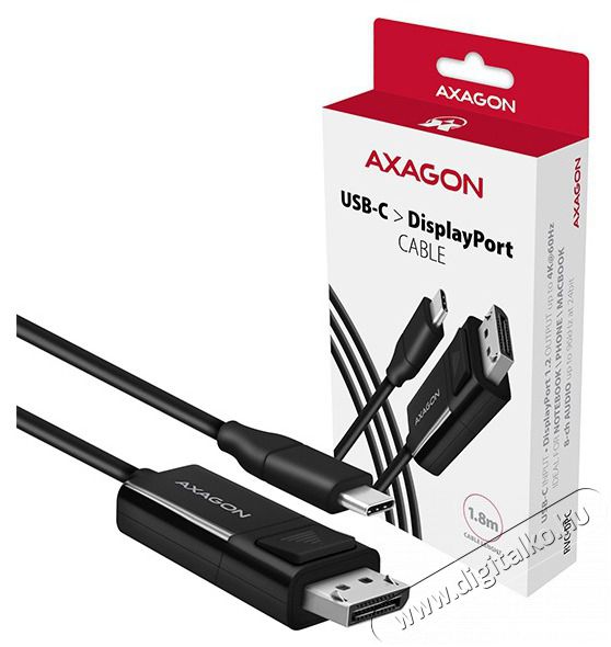 Axagon RVC-DPC USB-C - Displayport k&aacute;bel Tv kieg&eacute;sz&iacute;tők - K&aacute;bel / csatlakoz&oacute; - Csatlakoz&oacute; / eloszt&oacute; / &aacute;talak&iacute;t&oacute; - 391552