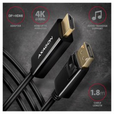 Axagon RVD-HI14C2 Displayport - HDMI 1.4 k&aacute;bel Tv kieg&eacute;sz&iacute;tők - K&aacute;bel / csatlakoz&oacute; - Hdmi k&aacute;bel - 391079