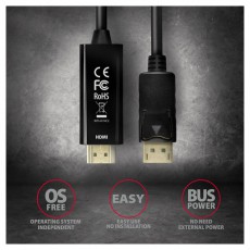 Axagon RVD-HI14C2 Displayport - HDMI 1.4 k&aacute;bel Tv kieg&eacute;sz&iacute;tők - K&aacute;bel / csatlakoz&oacute; - Hdmi k&aacute;bel - 391079