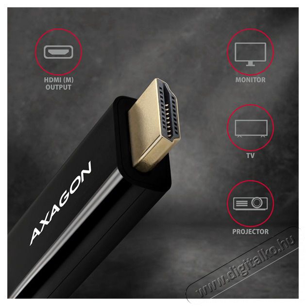 Axagon RVDM-HI14C2 Mini Displayport - HDMI 1.4 k&aacute;bel Tv kieg&eacute;sz&iacute;tők - K&aacute;bel / csatlakoz&oacute; - Hdmi k&aacute;bel - 391080