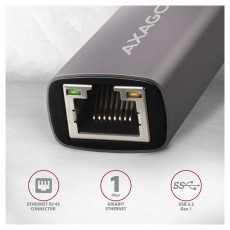 Axagon ADE-TR Type-A USB 3.2 - Gigabit Ethernet Adapter Iroda &eacute;s sz&aacute;m&iacute;t&aacute;stechnika - H&aacute;l&oacute;zat - H&aacute;l&oacute;zati kieg&eacute;sz&iacute;tő - 395308