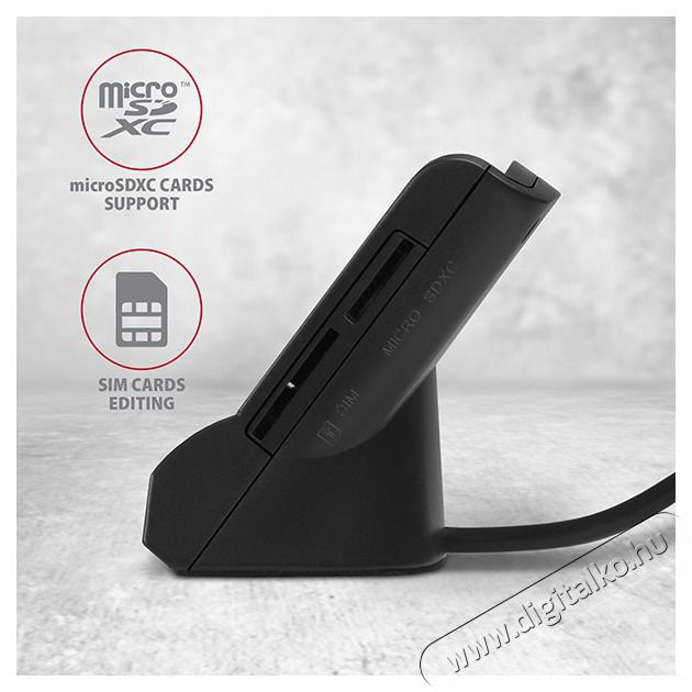 Axagon CRE-SM2 USB 2.0 Smart / ID / SD / MicroSD / SIM K&aacute;rtyaolvas&oacute; Mem&oacute;ria k&aacute;rtya / Pendrive - K&aacute;rtya olvas&oacute; - 395350