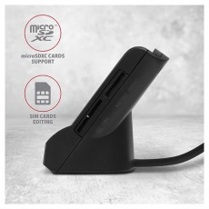 Axagon CRE-SM2 USB 2.0 Smart / ID / SD / MicroSD / SIM K&aacute;rtyaolvas&oacute; Mem&oacute;ria k&aacute;rtya / Pendrive - K&aacute;rtya olvas&oacute; - 395350