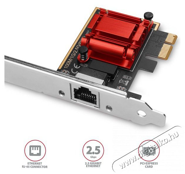Axagon PCEE-G25 Gigabit Ethernet 1 s&aacute;vos PCI-Express k&aacute;rtya Iroda &eacute;s sz&aacute;m&iacute;t&aacute;stechnika - H&aacute;l&oacute;zat - H&aacute;l&oacute;zati kieg&eacute;sz&iacute;tő - 395342