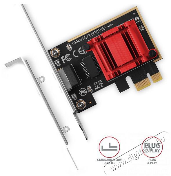 Axagon PCEE-G25 Gigabit Ethernet 1 s&aacute;vos PCI-Express k&aacute;rtya Iroda &eacute;s sz&aacute;m&iacute;t&aacute;stechnika - H&aacute;l&oacute;zat - H&aacute;l&oacute;zati kieg&eacute;sz&iacute;tő - 395342