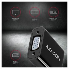 Axagon RVD-VGN Displayport - VGA Adapter Tv kieg&eacute;sz&iacute;tők - K&aacute;bel / csatlakoz&oacute; - Csatlakoz&oacute; / eloszt&oacute; / &aacute;talak&iacute;t&oacute; - 395418
