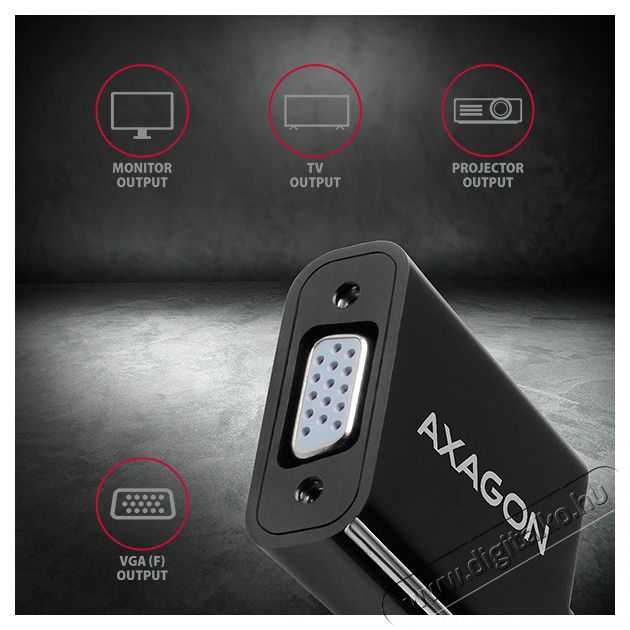 Axagon RVH-VGN HDMI - VGA adapter Tv kieg&eacute;sz&iacute;tők - K&aacute;bel / csatlakoz&oacute; - Csatlakoz&oacute; / eloszt&oacute; / &aacute;talak&iacute;t&oacute; - 395422