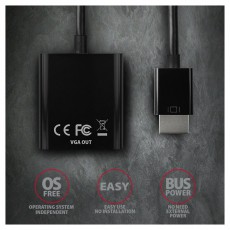 Axagon RVH-VGN HDMI - VGA adapter Tv kieg&eacute;sz&iacute;tők - K&aacute;bel / csatlakoz&oacute; - Csatlakoz&oacute; / eloszt&oacute; / &aacute;talak&iacute;t&oacute; - 395422