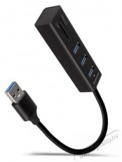 Axagon HMA-CR3A 3 portos USB3.2. Gen 2 fekete HUB k&aacute;rtyaolvas&oacute;val Iroda &eacute;s sz&aacute;m&iacute;t&aacute;stechnika - Notebook kieg&eacute;sz&iacute;tő - USB hub / eloszt&oacute; - 391755