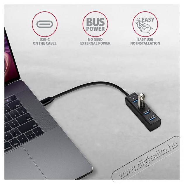 Axagon HUE-M1C 4 portos USB3.0 mini HUB Iroda &eacute;s sz&aacute;m&iacute;t&aacute;stechnika - Notebook kieg&eacute;sz&iacute;tő - USB hub / eloszt&oacute; - 392362
