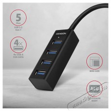 Axagon HUE-M1C 4 portos USB3.0 mini HUB Iroda &eacute;s sz&aacute;m&iacute;t&aacute;stechnika - Notebook kieg&eacute;sz&iacute;tő - USB hub / eloszt&oacute; - 392362