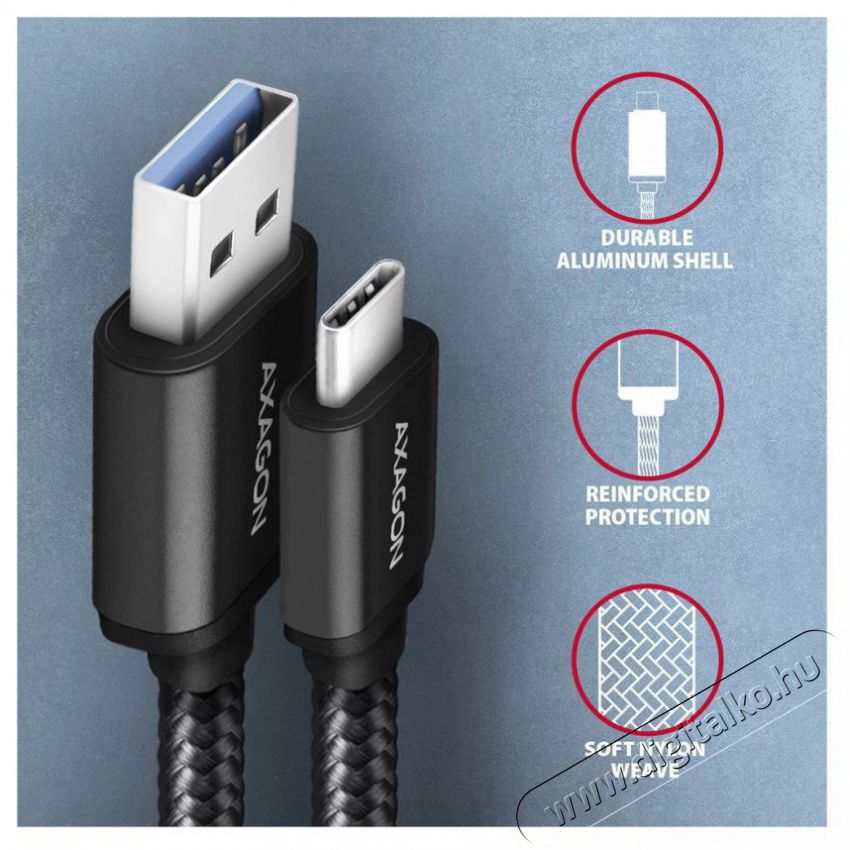 Axagon BUCM3-AM15AB USB-C 3.2 Gen 1 - USB-A 1,5 m fekete k&aacute;bel Iroda &eacute;s sz&aacute;m&iacute;t&aacute;stechnika - Sz&aacute;m&iacute;t&oacute;g&eacute;p tartoz&eacute;k - USB k&aacute;bel - 392499