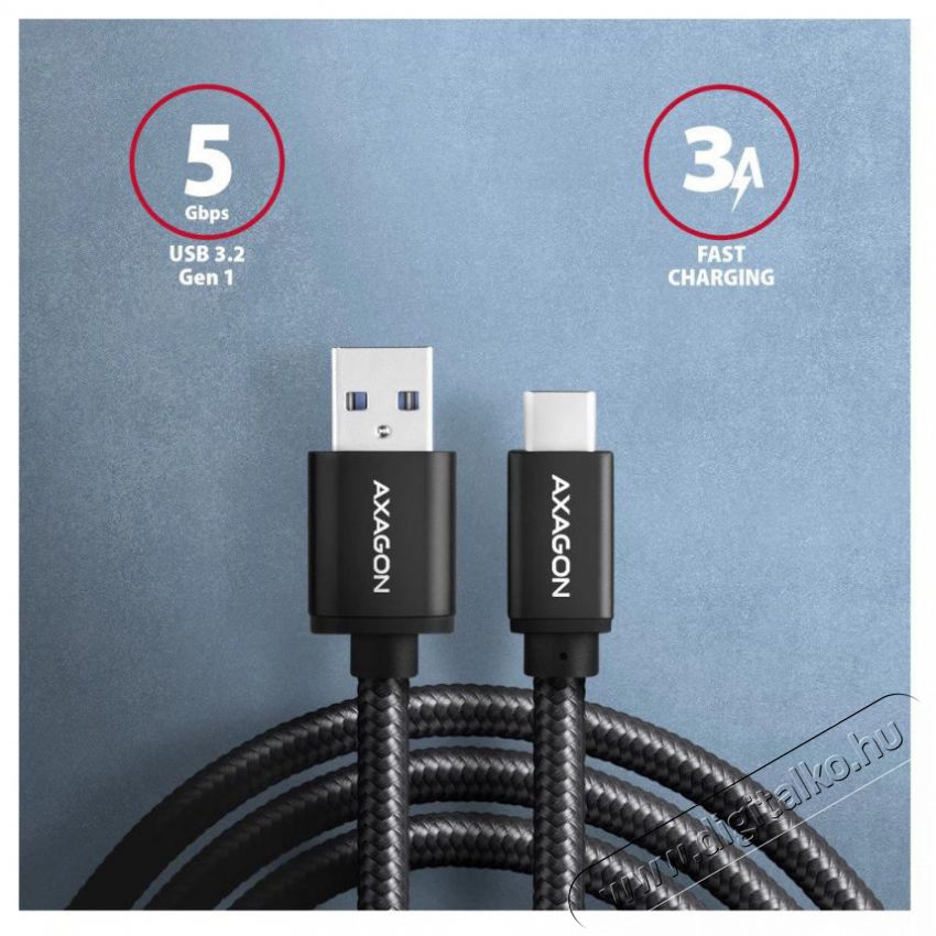 Axagon BUCM3-AM15AB USB-C 3.2 Gen 1 - USB-A 1,5 m fekete k&aacute;bel Iroda &eacute;s sz&aacute;m&iacute;t&aacute;stechnika - Sz&aacute;m&iacute;t&oacute;g&eacute;p tartoz&eacute;k - USB k&aacute;bel - 392499