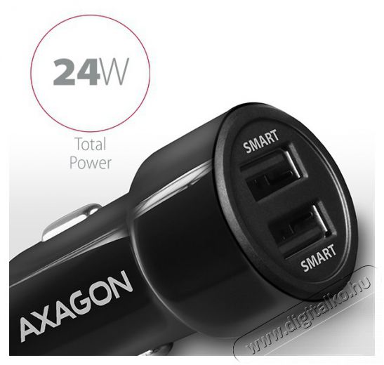 Axagon PWC-5V5 2.4A + 2.4A fekete aut&oacute;s t&ouml;ltő Aut&oacute;hifi / Aut&oacute; felszerel&eacute;s - Aut&oacute;s t&ouml;ltő / szivargy&uacute;jt&oacute; adapter - 412851