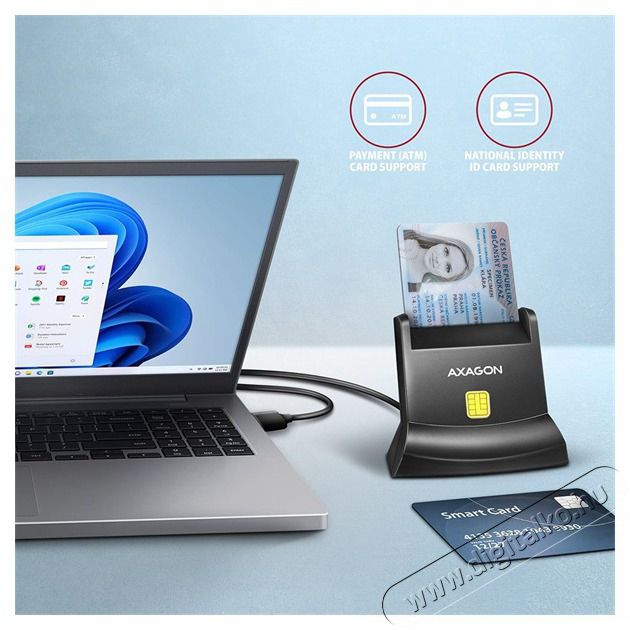 Axagon CRE-SM4N USB Smart card StandReader okos k&aacute;rtyaolvas&oacute; Mem&oacute;ria k&aacute;rtya / Pendrive - K&aacute;rtya olvas&oacute; - 459131
