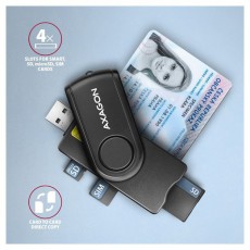 Axagon CRE-SMP2A USB Smart card & SD/microSD/SIM card PocketReader &ouml;sszecsukhat&oacute; okos k&aacute;rtyaolvas&oacute; Iroda &eacute;s sz&aacute;m&iacute;t&aacute;stechnika - Egy&eacute;b sz&aacute;m&iacute;t&aacute;stechnikai term&eacute;k - 459256