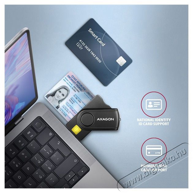 Axagon CRE-SMP2A USB Smart card & SD/microSD/SIM card PocketReader &ouml;sszecsukhat&oacute; okos k&aacute;rtyaolvas&oacute; Iroda &eacute;s sz&aacute;m&iacute;t&aacute;stechnika - Egy&eacute;b sz&aacute;m&iacute;t&aacute;stechnikai term&eacute;k - 459256