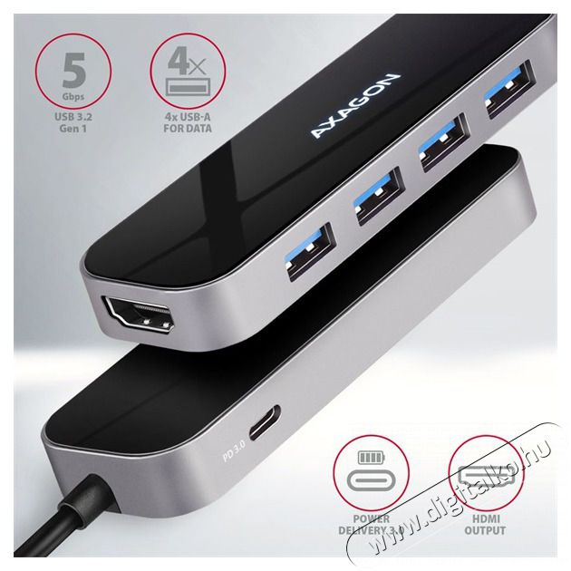 Axagon HMC-6H4A SuperSpeed USB-C COMBO 6in1 hub Iroda &eacute;s sz&aacute;m&iacute;t&aacute;stechnika - Egy&eacute;b sz&aacute;m&iacute;t&aacute;stechnikai term&eacute;k - 459259
