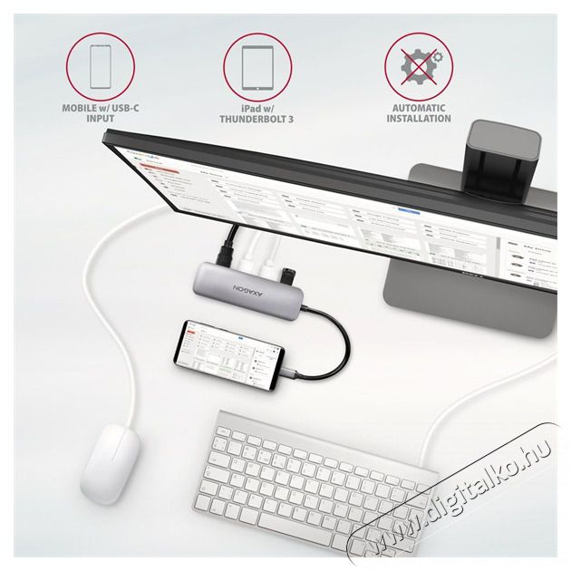 Axagon HMC-HCR3A SuperSpeed USB-C COMBO 5in1 HUB Iroda &eacute;s sz&aacute;m&iacute;t&aacute;stechnika - Sz&aacute;m&iacute;t&oacute;g&eacute;p tartoz&eacute;k - USB k&aacute;bel - 458801