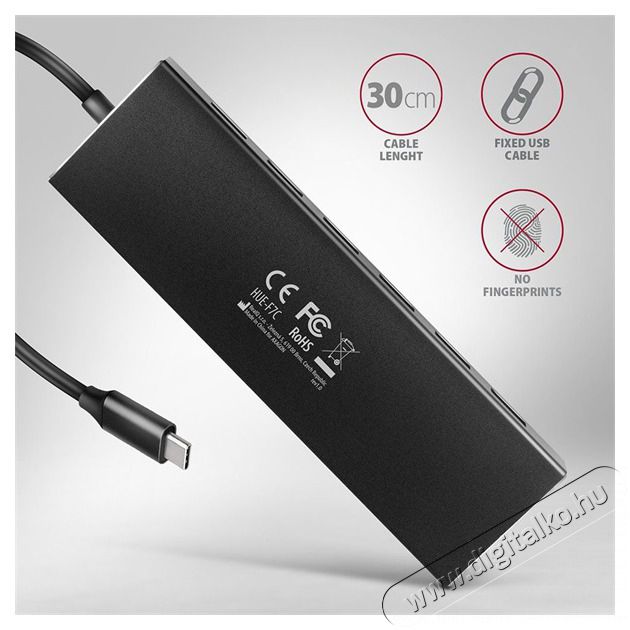 Axagon HUE-F7C SuperSpeed USB-C FLAT CHARGING hub Iroda &eacute;s sz&aacute;m&iacute;t&aacute;stechnika - Egy&eacute;b sz&aacute;m&iacute;t&aacute;stechnikai term&eacute;k - 459258