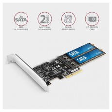 Axagon PCES-SA4M2 2db belső SATAIII portos + 2db SATA M.2 foglalat PCI-Express k&aacute;rtya Iroda &eacute;s sz&aacute;m&iacute;t&aacute;stechnika - Egy&eacute;b sz&aacute;m&iacute;t&aacute;stechnikai term&eacute;k - 458798