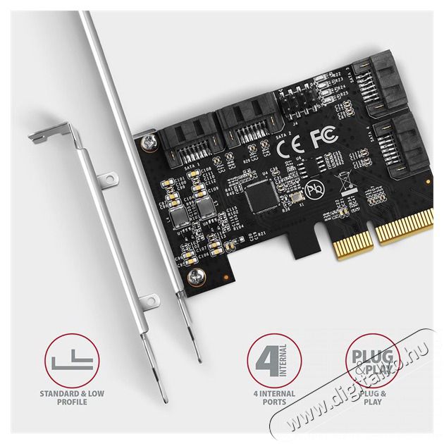 Axagon PCES-SA4X4 4db belső SATAIII portos PCI-Express k&aacute;rtya Iroda &eacute;s sz&aacute;m&iacute;t&aacute;stechnika - Egy&eacute;b sz&aacute;m&iacute;t&aacute;stechnikai term&eacute;k - 458806