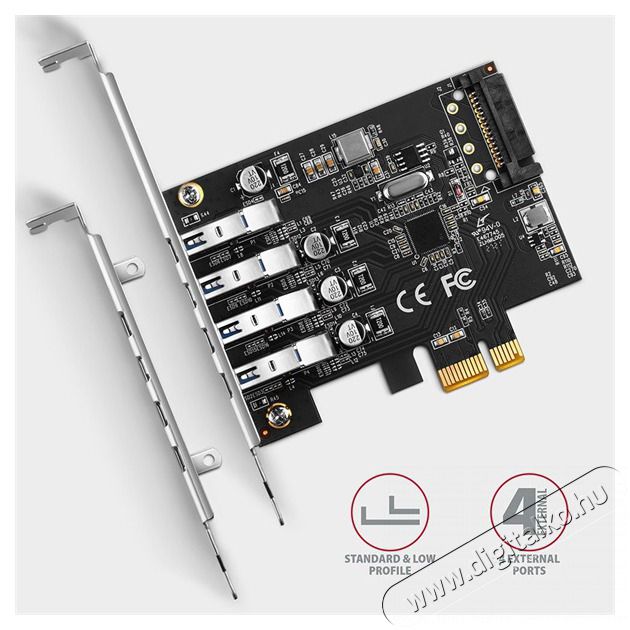 Axagon PCEU-43RS 4db USB 3.2 gen1 portos PCI-Express k&aacute;rtya Iroda &eacute;s sz&aacute;m&iacute;t&aacute;stechnika - Egy&eacute;b sz&aacute;m&iacute;t&aacute;stechnikai term&eacute;k - 458800