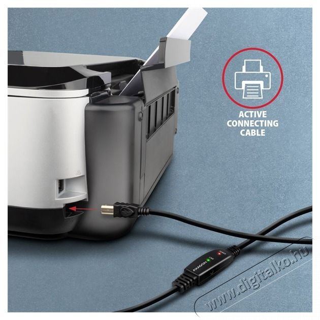 Axagon ADR-215B 15m USB 2.0 A apa - USB B apa akt&iacute;v repeater k&aacute;bel Iroda &eacute;s sz&aacute;m&iacute;t&aacute;stechnika - Sz&aacute;m&iacute;t&oacute;g&eacute;p tartoz&eacute;k - USB k&aacute;bel - 476872