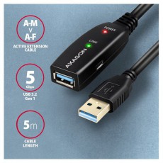 Axagon ADR-305 5m USB 3.2 Gen 1 A apa - anya akt&iacute;v repeater k&aacute;bel Iroda &eacute;s sz&aacute;m&iacute;t&aacute;stechnika - Sz&aacute;m&iacute;t&oacute;g&eacute;p tartoz&eacute;k - USB k&aacute;bel - 476875