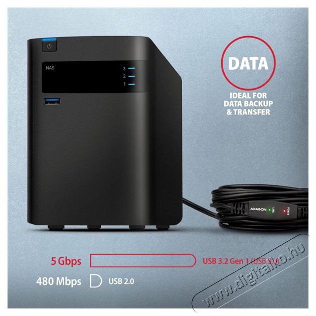 Axagon ADR-305 5m USB 3.2 Gen 1 A apa - anya akt&iacute;v repeater k&aacute;bel Iroda &eacute;s sz&aacute;m&iacute;t&aacute;stechnika - Sz&aacute;m&iacute;t&oacute;g&eacute;p tartoz&eacute;k - USB k&aacute;bel - 476875