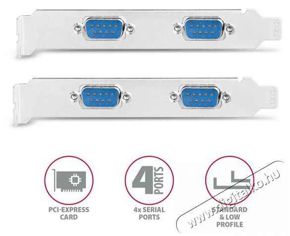 Axagon PCEA-S4N 4 db soros portos 1 s&aacute;vos PCI-Express k&aacute;rtya Iroda &eacute;s sz&aacute;m&iacute;t&aacute;stechnika - Egy&eacute;b sz&aacute;m&iacute;t&aacute;stechnikai term&eacute;k - 478613