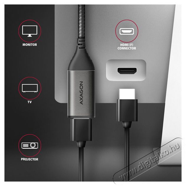 Axagon RVC-HI2M USB-C - HDMI 2.0 adapter Tv kieg&eacute;sz&iacute;tők - K&aacute;bel / csatlakoz&oacute; - Csatlakoz&oacute; / eloszt&oacute; / &aacute;talak&iacute;t&oacute; - 477466