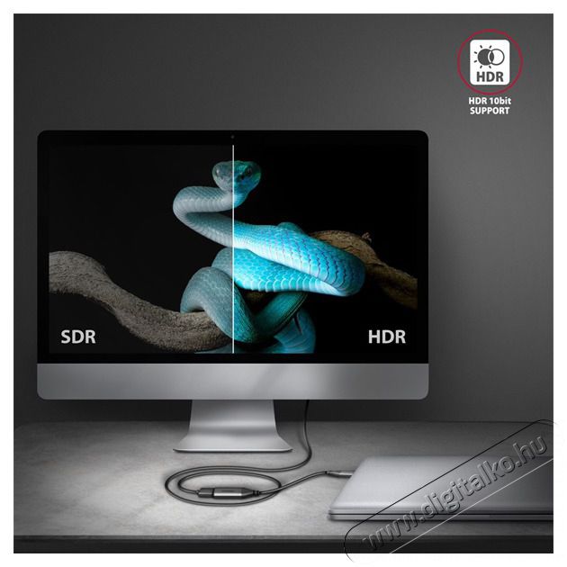 Axagon RVC-HI2M USB-C - HDMI 2.0 adapter Tv kieg&eacute;sz&iacute;tők - K&aacute;bel / csatlakoz&oacute; - Csatlakoz&oacute; / eloszt&oacute; / &aacute;talak&iacute;t&oacute; - 477466