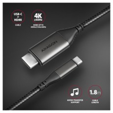 Axagon RVC-HI2MC USB-C - HDMI 2.0 k&aacute;bel Tv kieg&eacute;sz&iacute;tők - K&aacute;bel / csatlakoz&oacute; - Hdmi k&aacute;bel - 477446