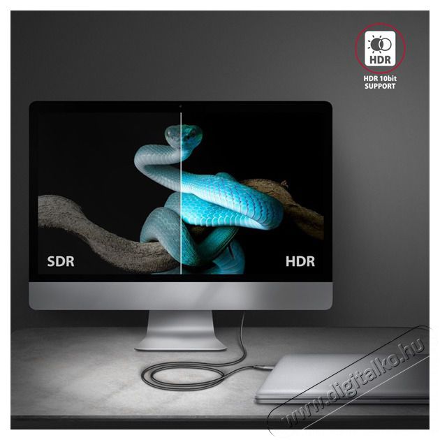 Axagon RVC-HI2MC USB-C - HDMI 2.0 k&aacute;bel Tv kieg&eacute;sz&iacute;tők - K&aacute;bel / csatlakoz&oacute; - Hdmi k&aacute;bel - 477446