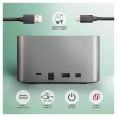 Axagon ADSA-DC SuperSpeed USB DUAL 2.5/3.5 HDD/SSD DUAL dokkol&oacute; Iroda &eacute;s sz&aacute;m&iacute;t&aacute;stechnika - Adatt&aacute;rol&oacute; / merevlemez - Kieg&eacute;sz&iacute;tő - 500358