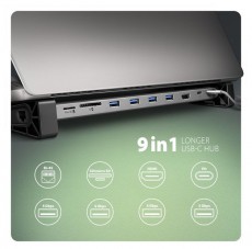 Axagon HMC-10HLS USB-C 5Gbps LONGER 9in1 hub Iroda &eacute;s sz&aacute;m&iacute;t&aacute;stechnika - Notebook kieg&eacute;sz&iacute;tő - USB hub / eloszt&oacute; - 500353