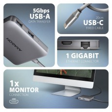 Axagon HMC-5HL SuperSpeed USB-C 5in1 hub Iroda &eacute;s sz&aacute;m&iacute;t&aacute;stechnika - Notebook kieg&eacute;sz&iacute;tő - USB hub / eloszt&oacute; - 500382