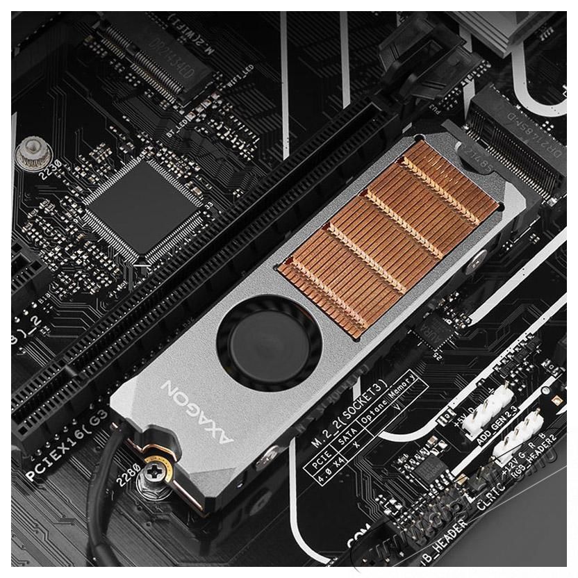 Axagon CLR-M2FAN hűtőborda M.2 SSD-hez Iroda &eacute;s sz&aacute;m&iacute;t&aacute;stechnika - Adatt&aacute;rol&oacute; / merevlemez - Kieg&eacute;sz&iacute;tő - 441995